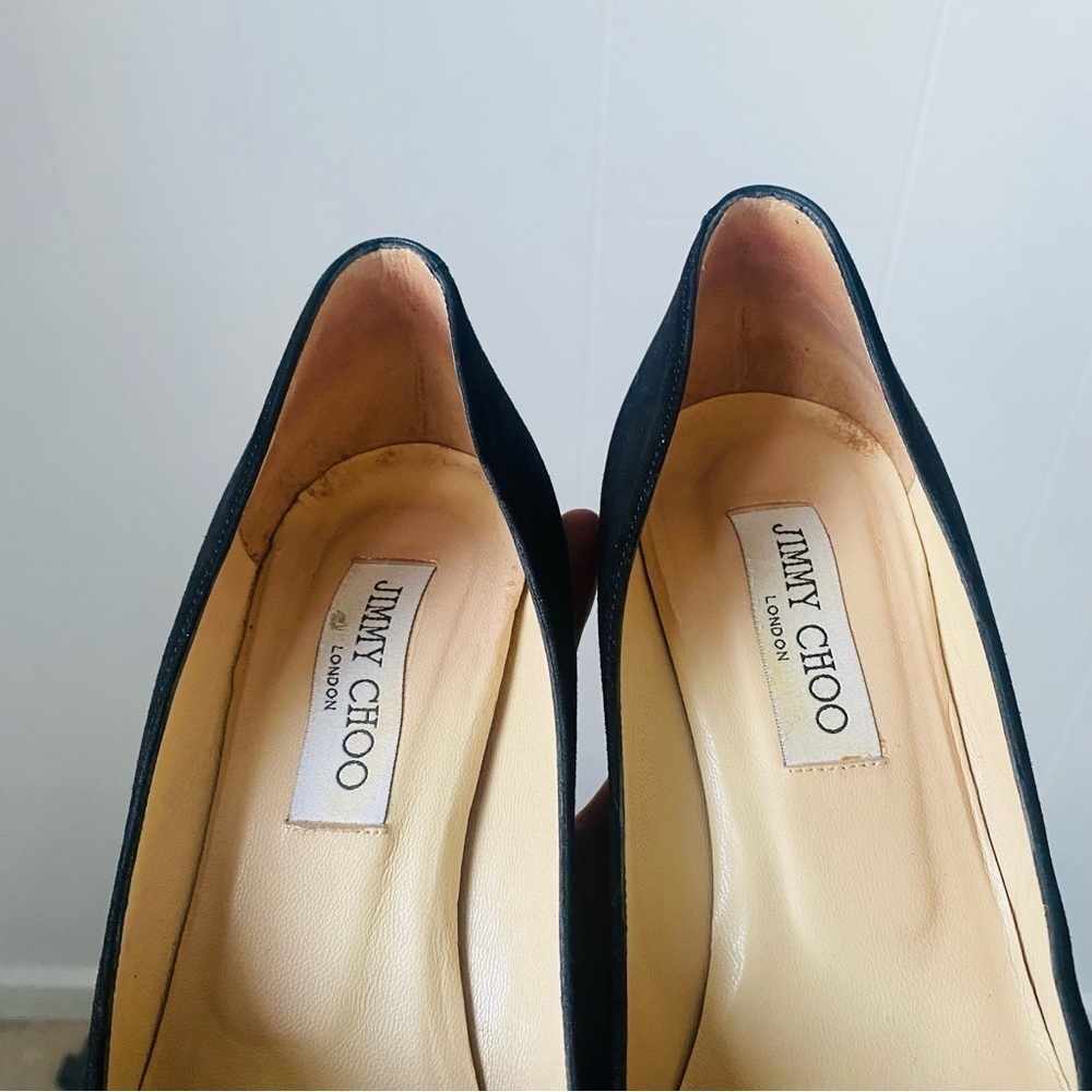 Jimmy Choo Black Suede Leather Cosmic Platform Size 38 - Picture 2 of 7